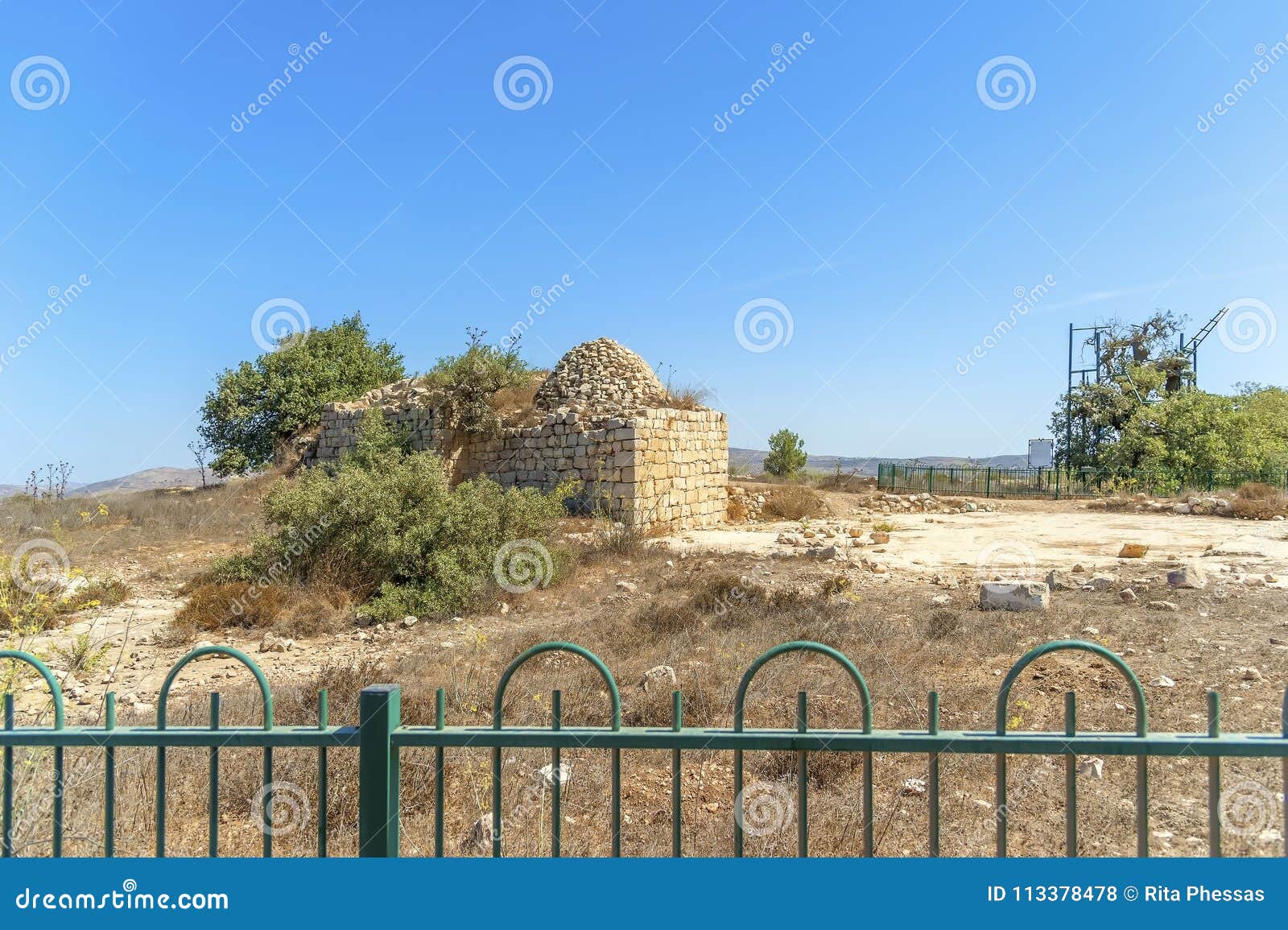 israel bethel. view of officially identified spot the rock of jacobs dream in bethel as described in genesis 28-12-19 in the old t