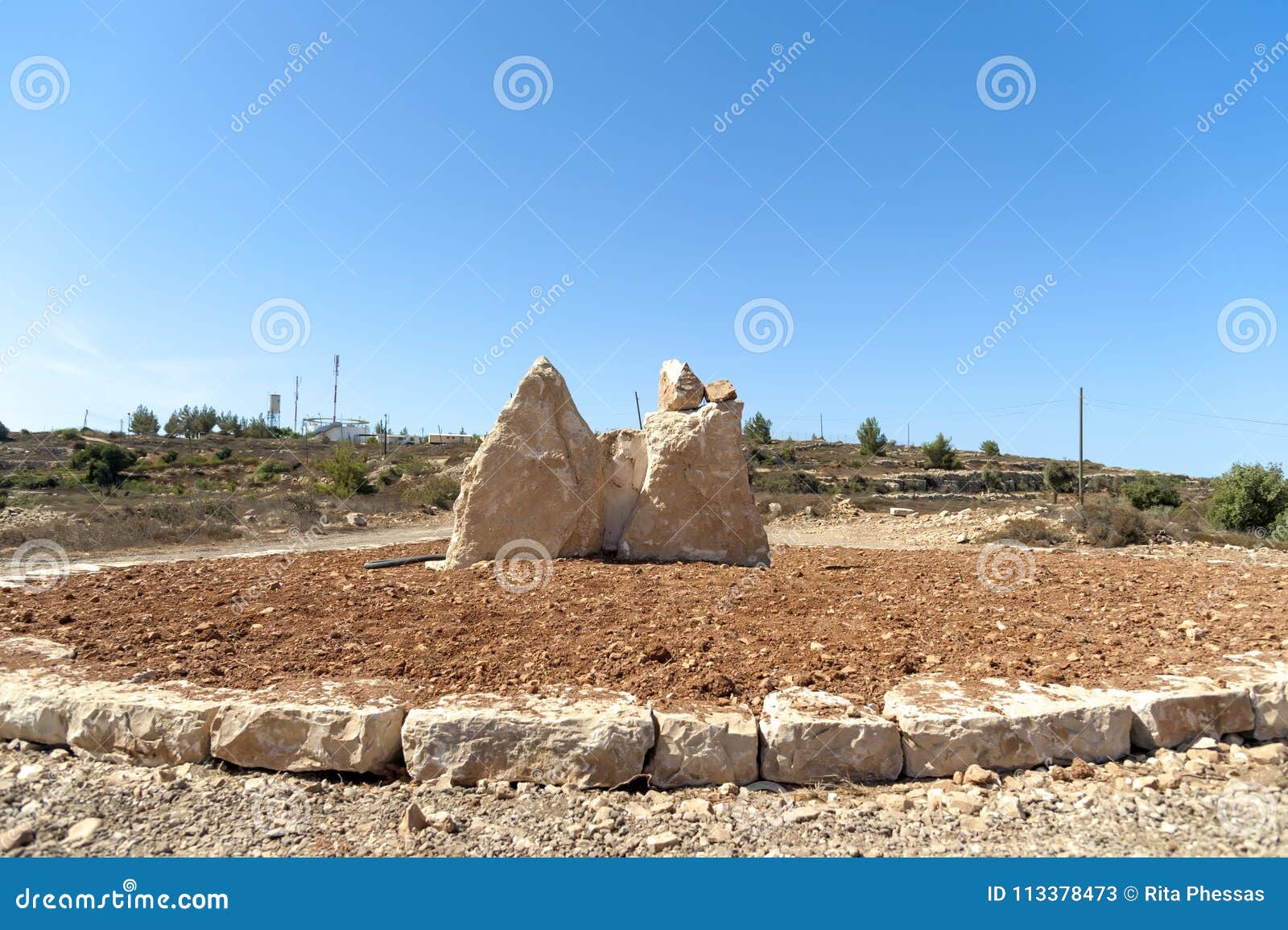 israel bethel. view of officially identified spot the rock of jacobs dream in bethel as described in genesis 28-12-19 in the old t