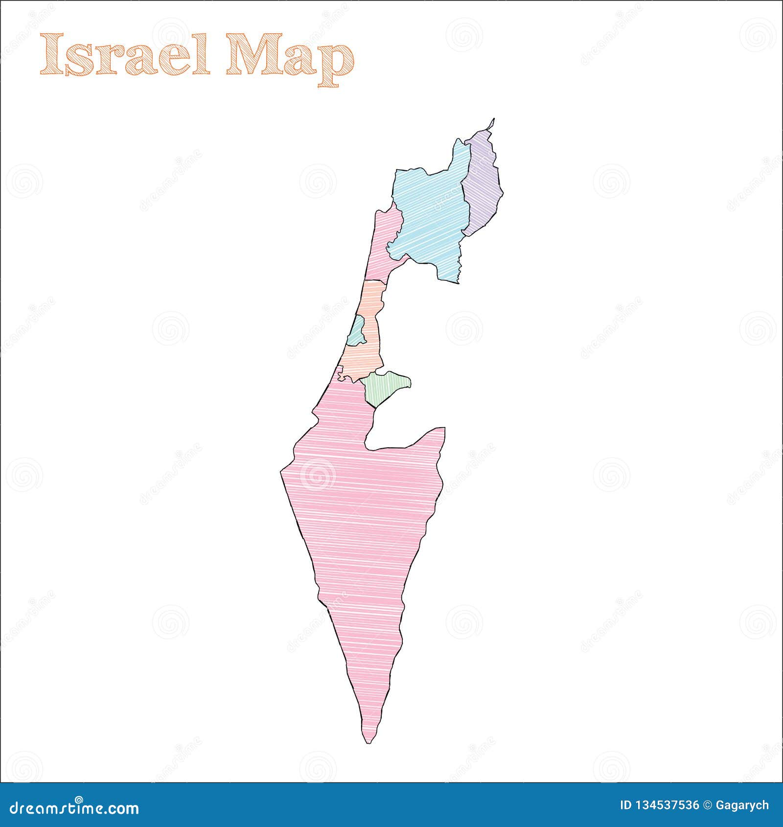 Israel hand-drawn map. stock vector. Illustration of ...