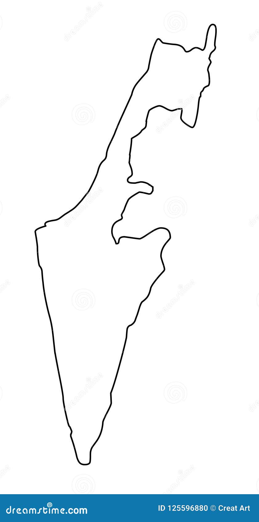 Israel Map Outline Vector Illustration Stock Vector Illustration Of Outline Nation 125596880