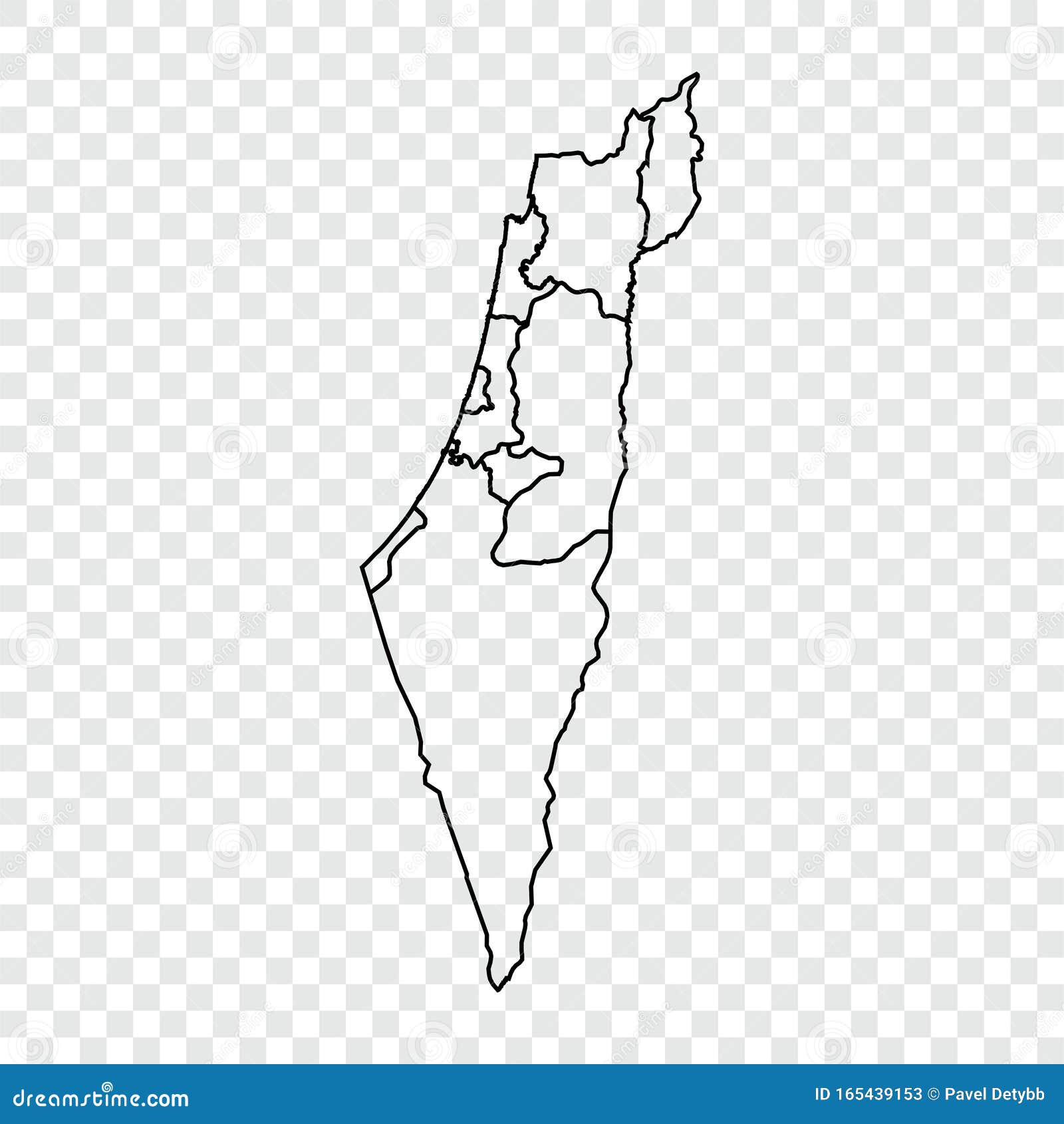 outline map of israel