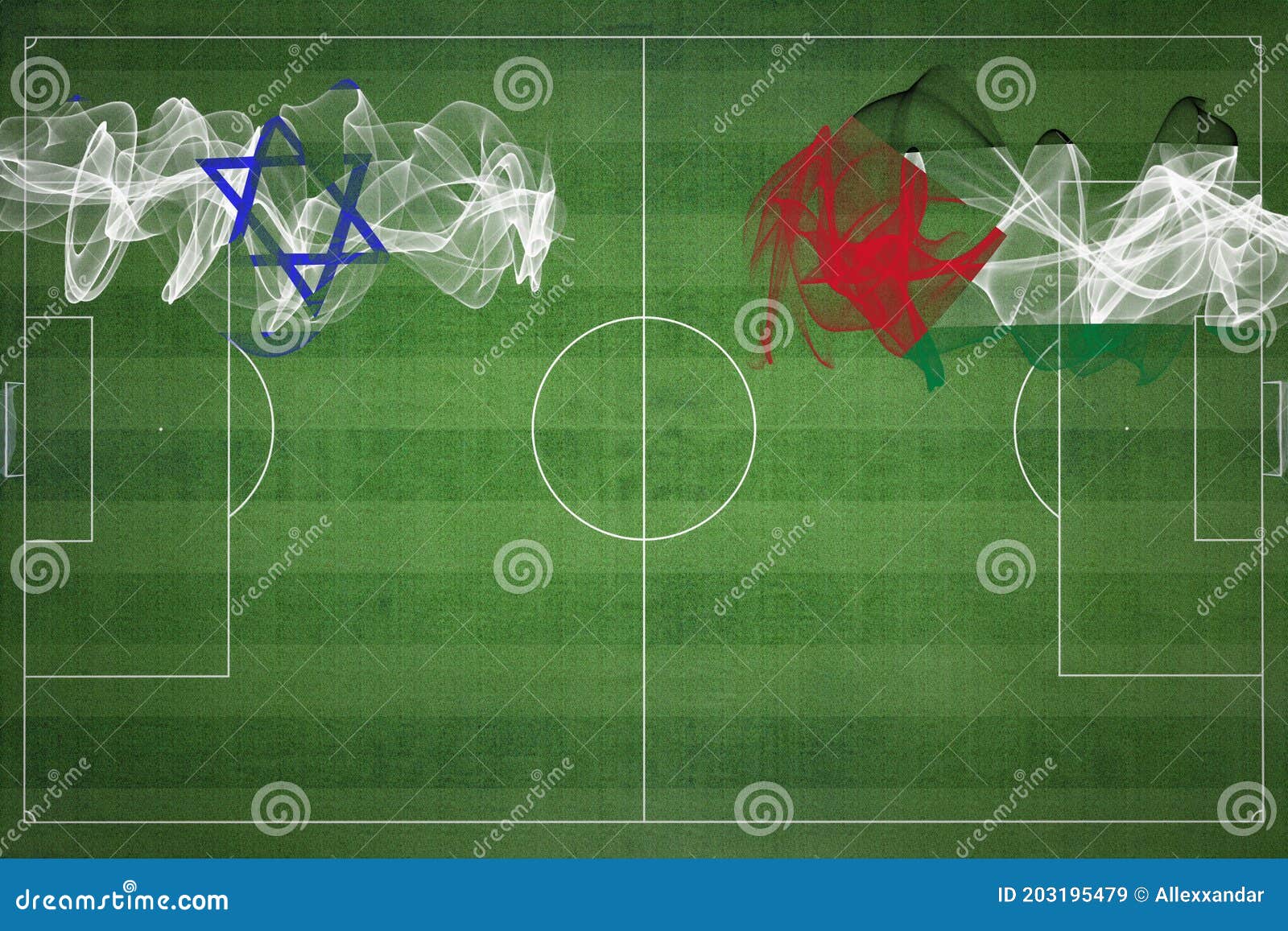 Israel Vs Palestine Soccer Match, National Colors, National Flags