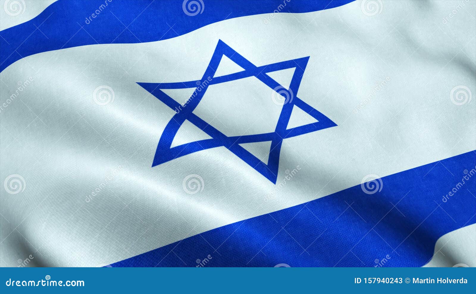 israeli flag waving in the wind  israel