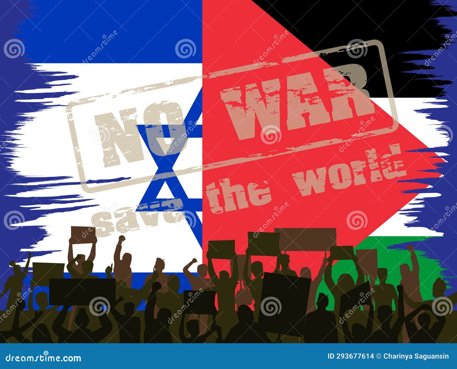 israeli palestinian flags