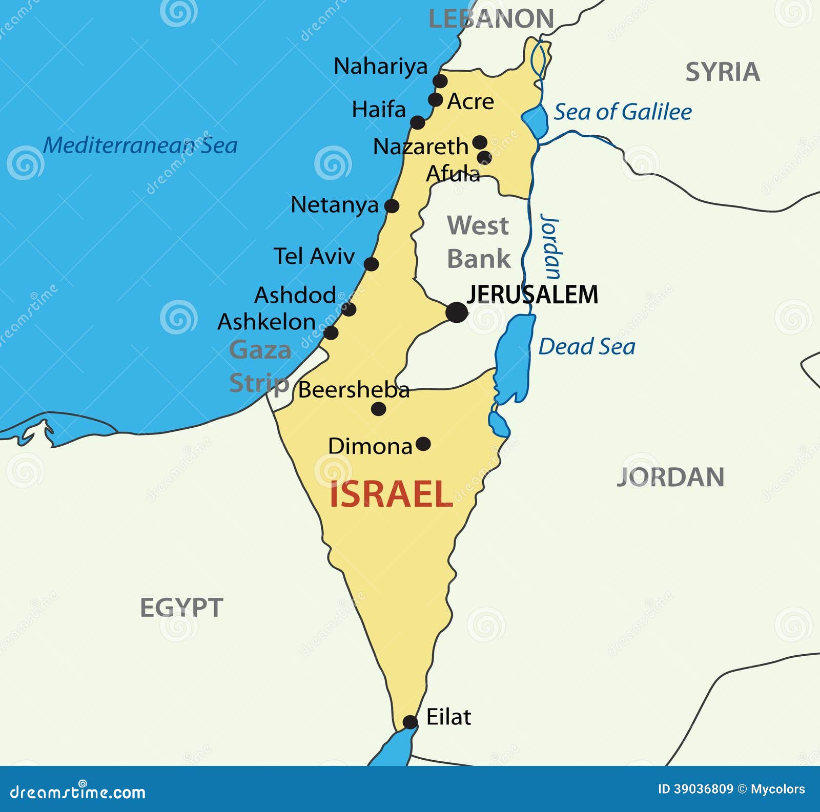Israelischer Staat - Karte vektor abbildung. Illustration von jude
