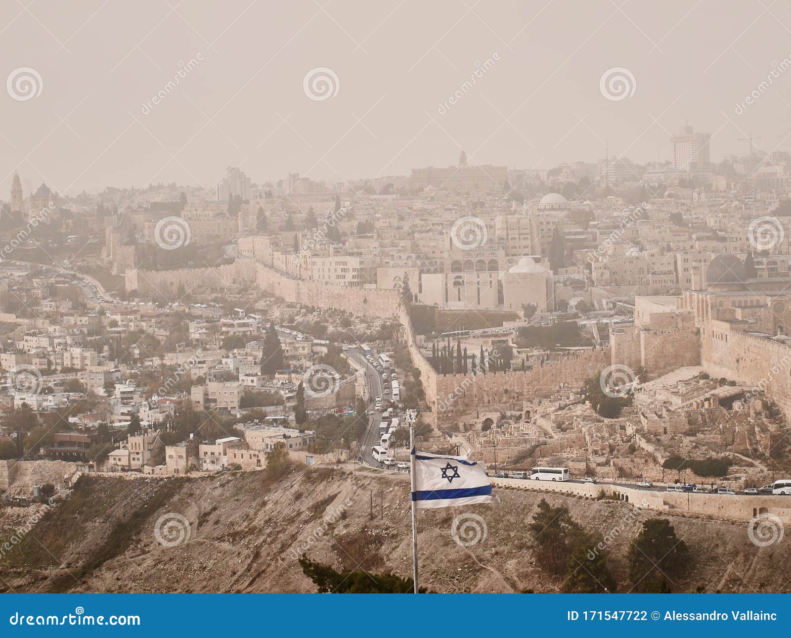 Issue of Air Pollution in Jerusalem, ISRAEL Stock Photo Image of