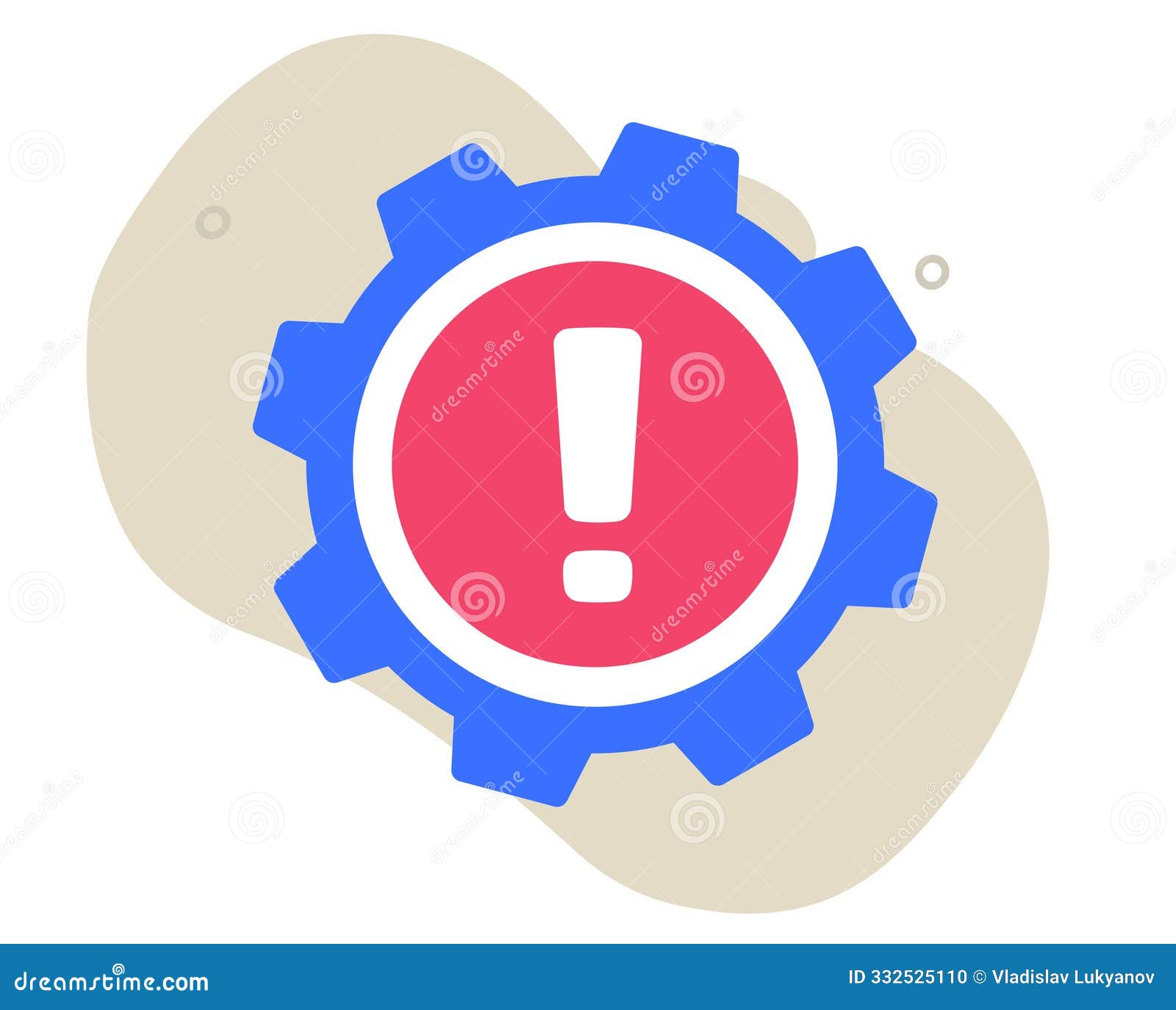 issue error cog wheel icon  as broken system technical maintenance graphic , cogwheel gear exclamation mark