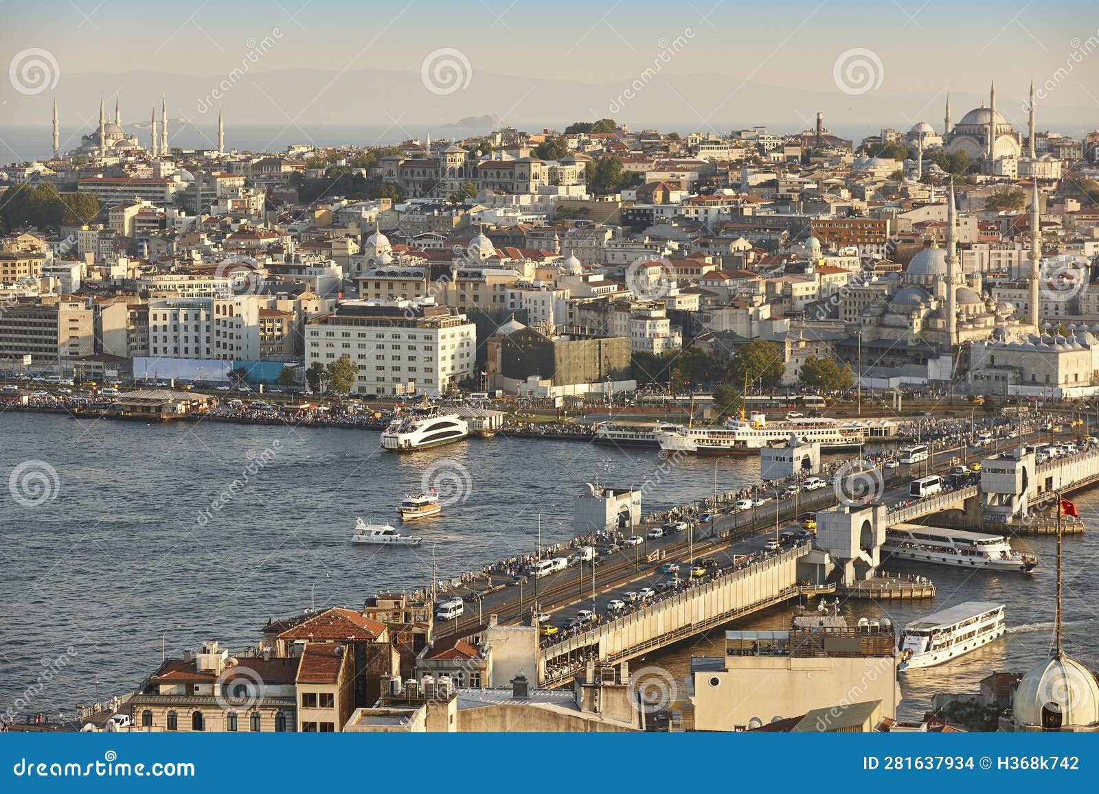 istanbul city center. orient and occident seaside. galata bridge. turkey
