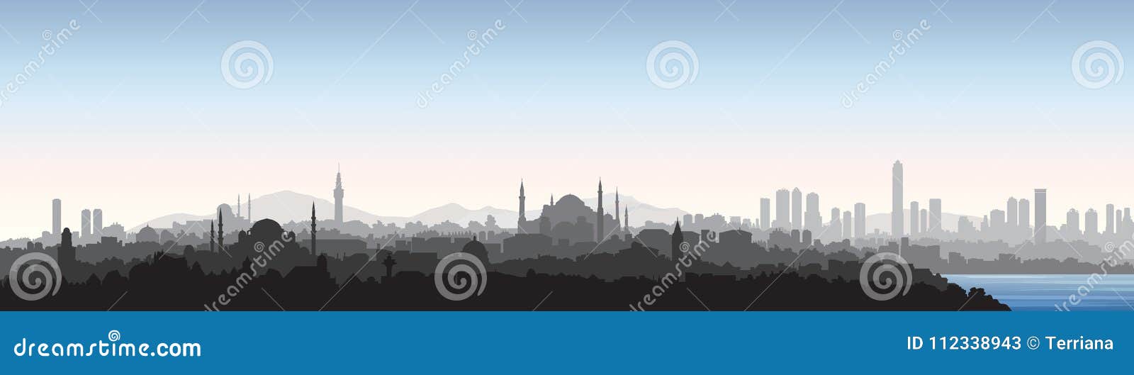 istanbul city skyline. travel turkey background. turkish urban cityscape
