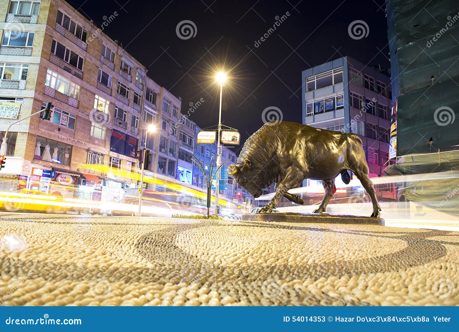 istanbul,kadikoy: bull statue at the kadikoy square.