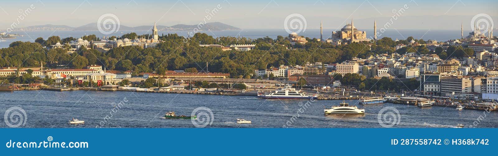 istanbul panoramic view. orient and occident seaside. marmara sea. turkey