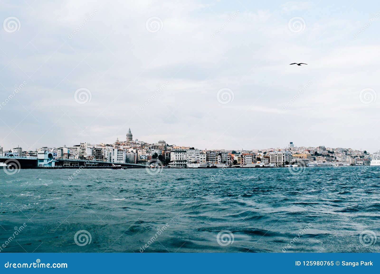 Galata Bridge and Old Town in Istanbul, Turkey Editorial Image - Image ...