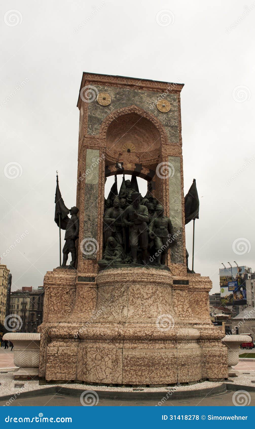istanbul, turkey - the monument of the republic on taksim square