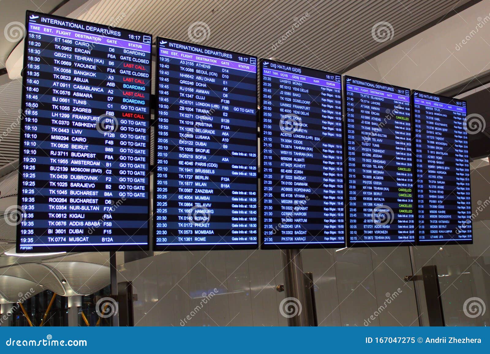 departures board in new istanbul airport istanbul turkey editorial image image of modern opened 167047275