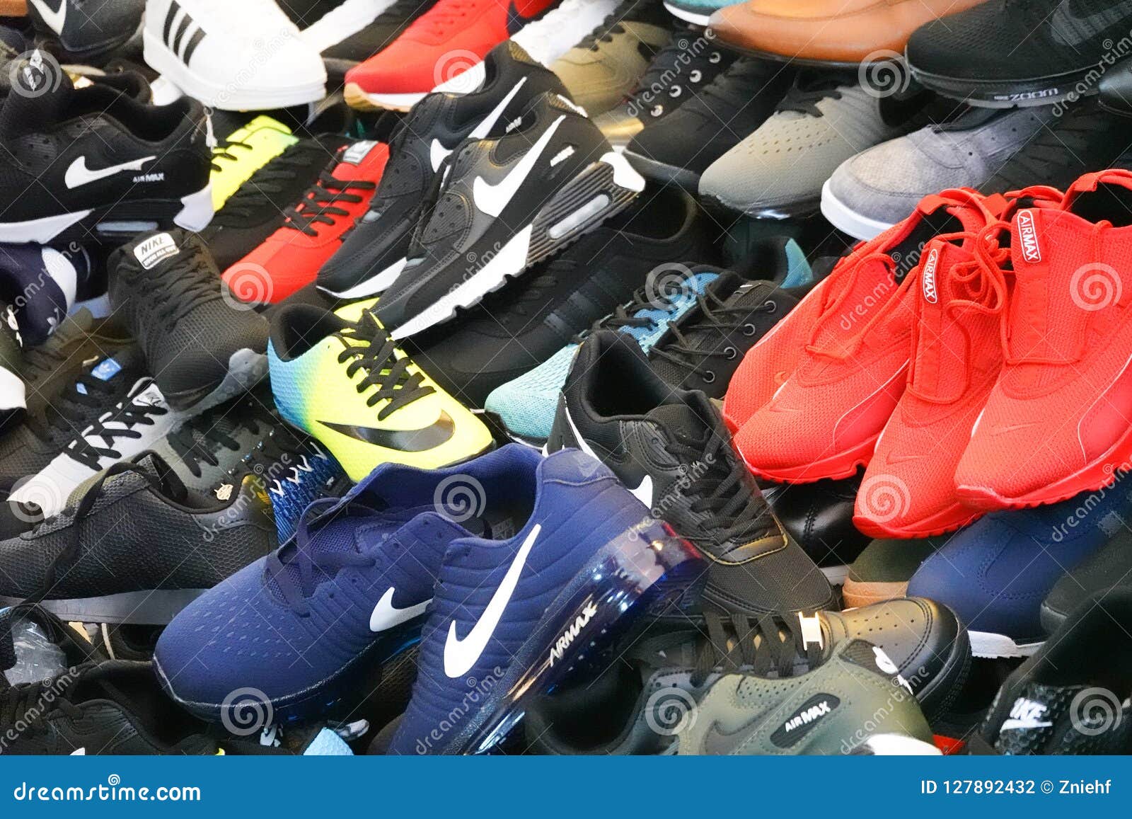 Istanbul, Turkey, September 22., 2018: Bunch of Fake Brand Shoes at the ...