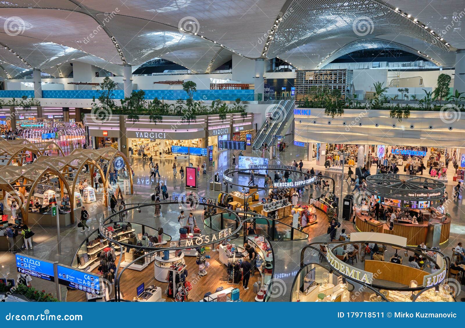 duty free shops and food court at new istanbul airport editorial photo image of information journey 179718511