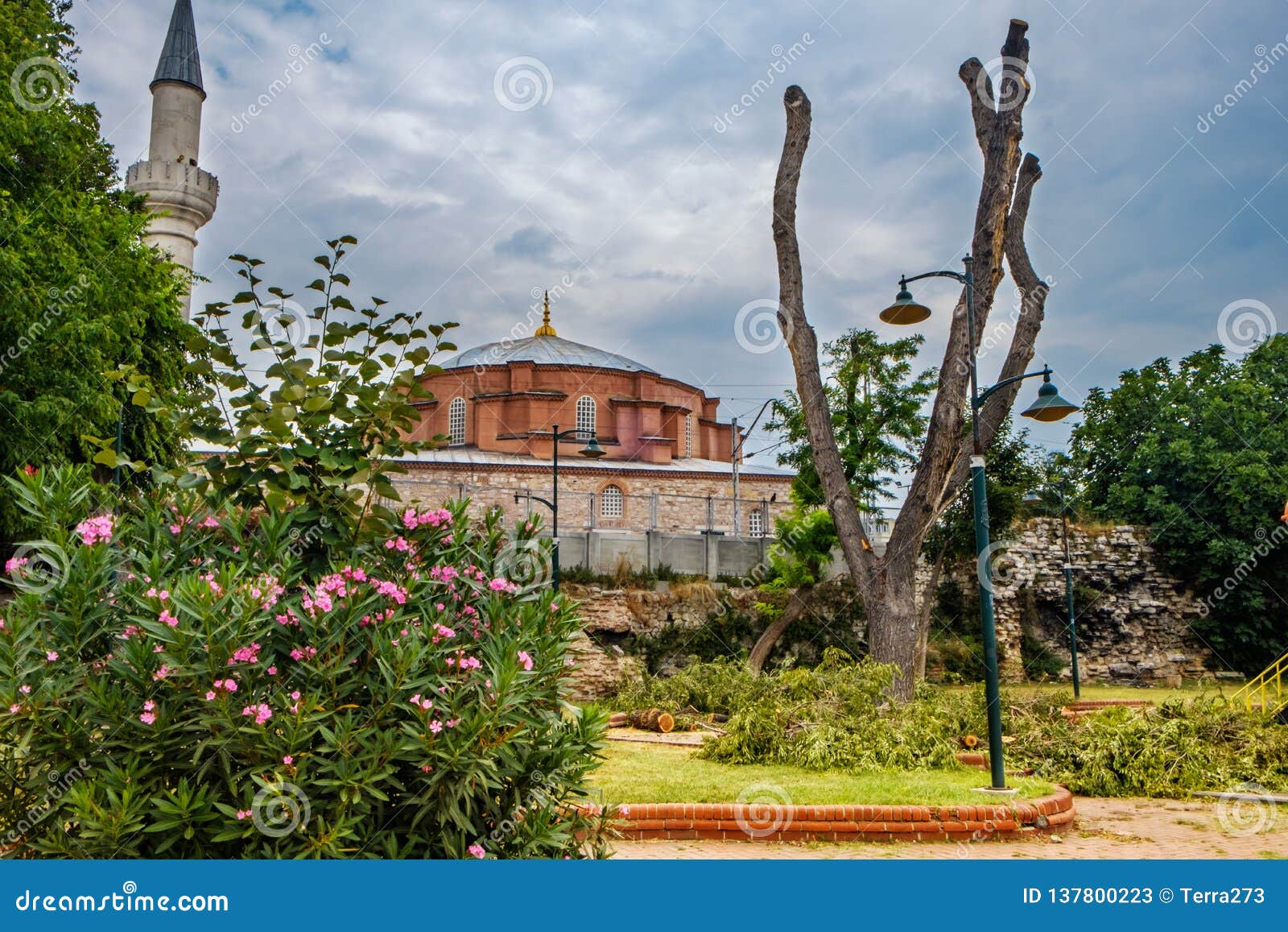 istanbul, turkey. sultanahmed. view of the mosque and the park