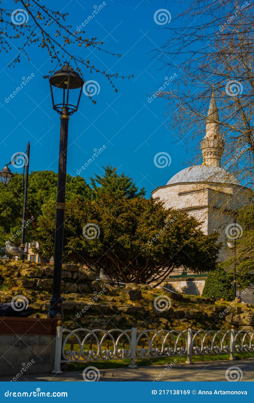 istanbul, turkey: view from sultanahmed square to the ruins of the hippodrome of constantinople