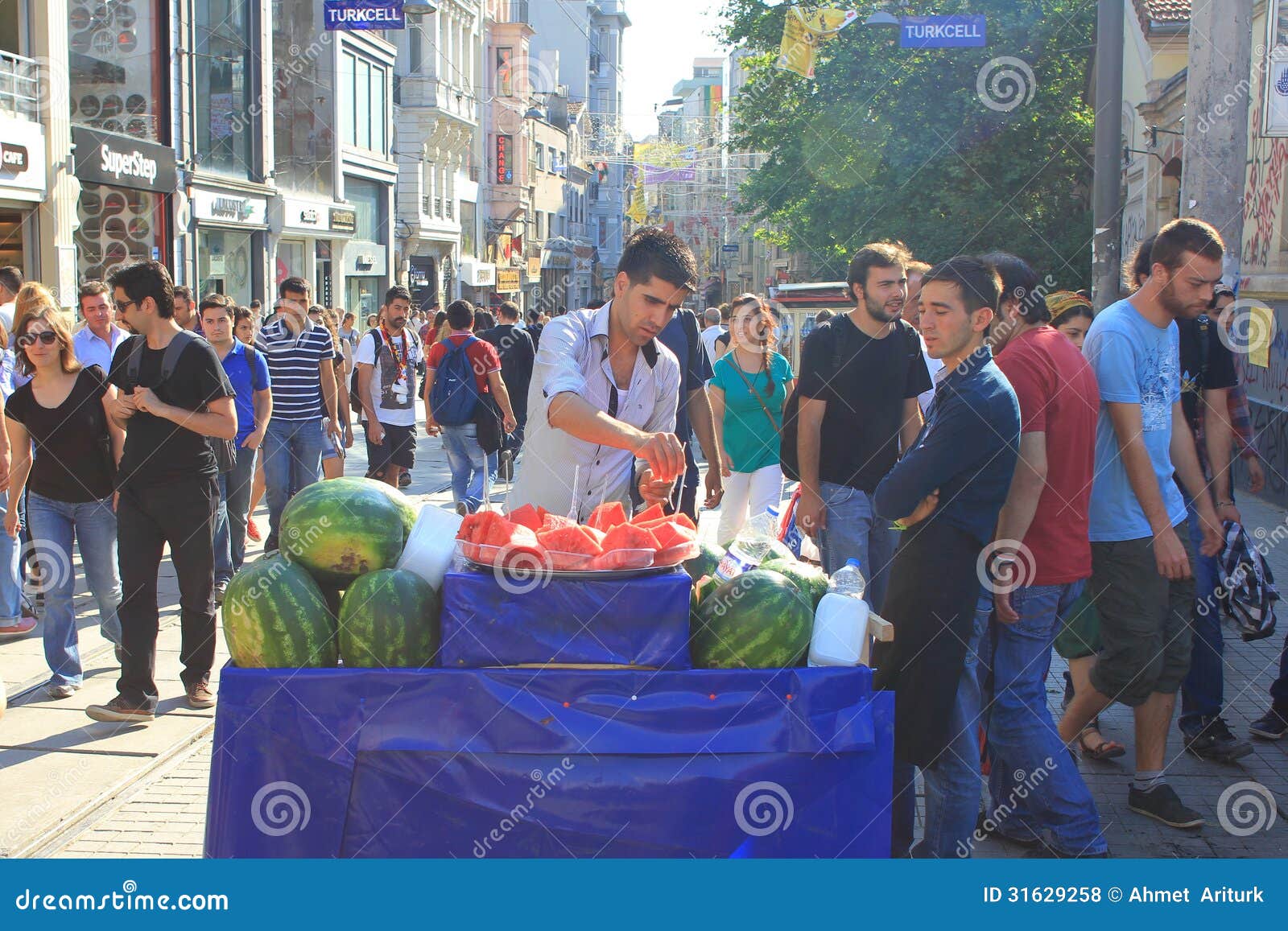 Guys Slicing Watermelon To Sell at Their Vendor at Galata District of  Istanbul Editorial Stock Photo - Image of knife, seller: 65970078