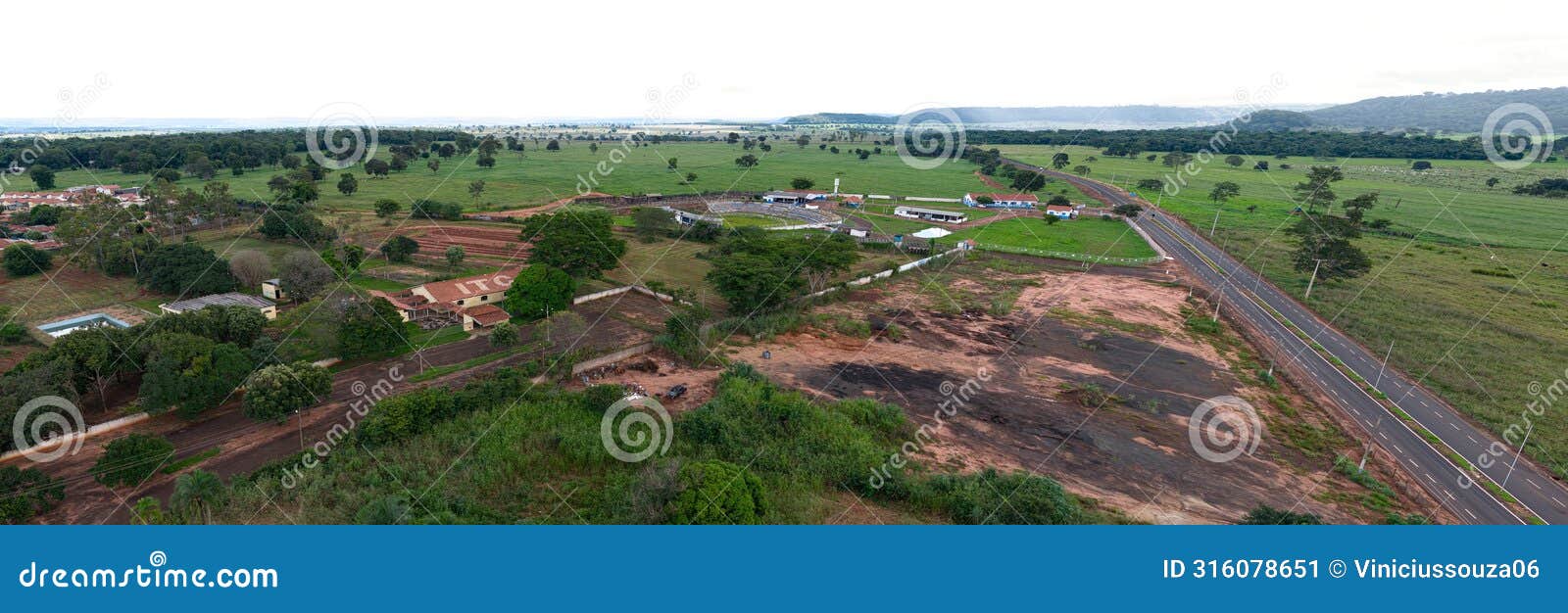 itaja, goias, brazil - 04 13 2024: itaja rural union panorama