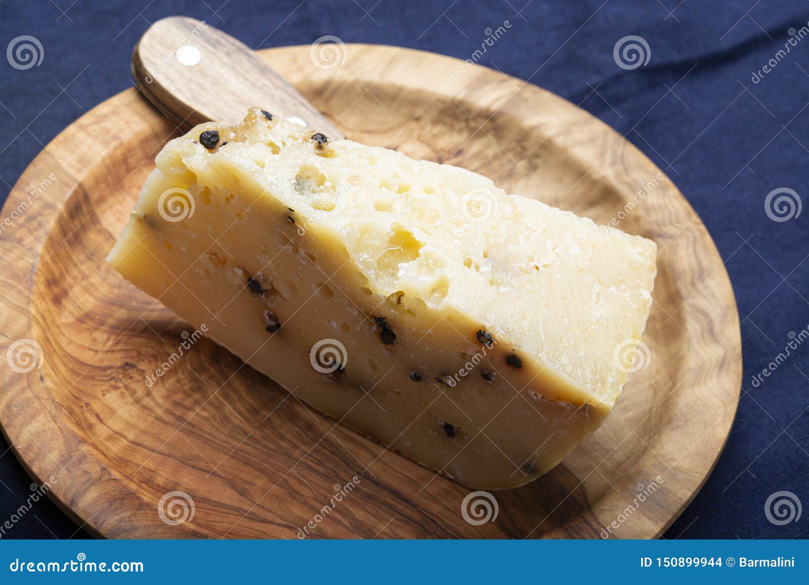 italian aged pecorino cheese with black peppers made in region nebrodi, sicily, italy
