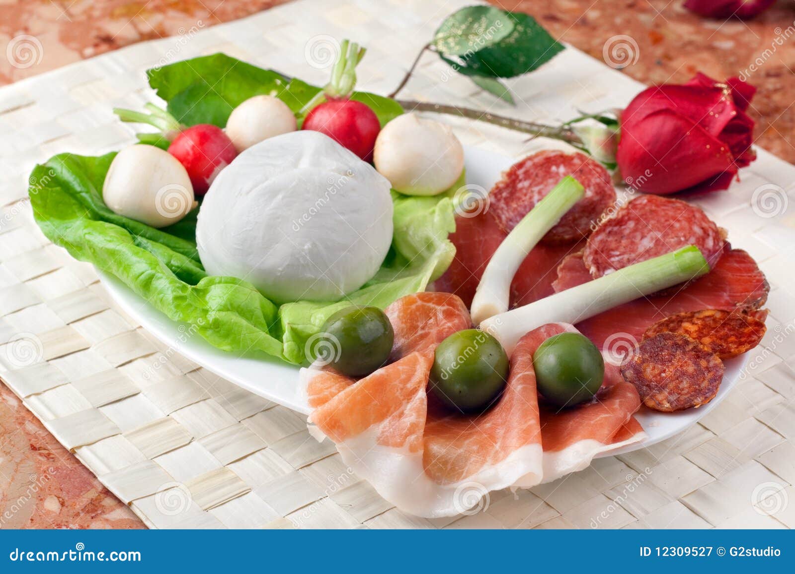 Italian Appetizer stock image. Image of dish, parma, cherry 12309527