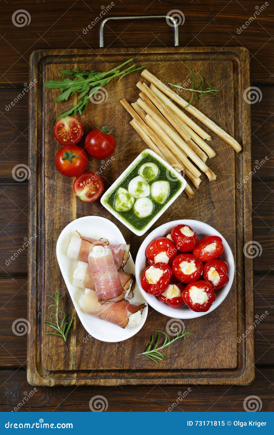 Italian Appetizer Antipasti Made Dish Ham, Cheese Stock Image Image