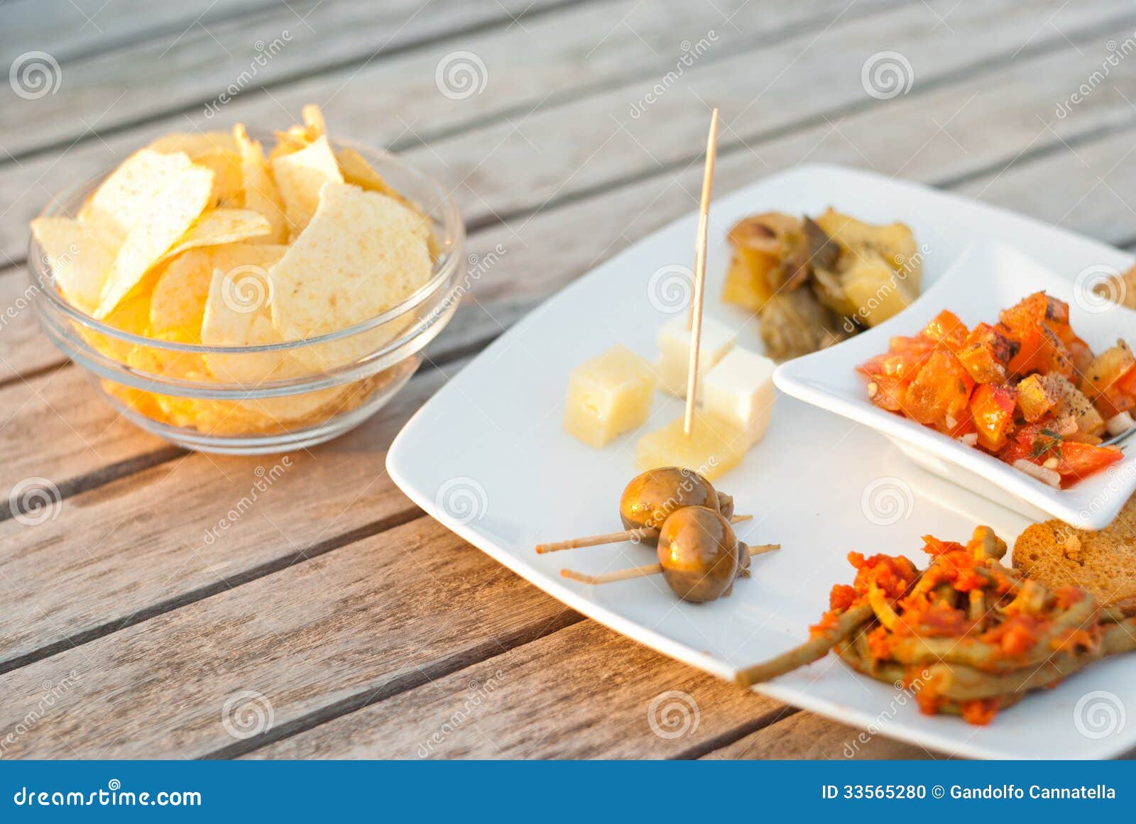 Italian Appetizer. Happy Hour Stock Photo Image of garlic, chili