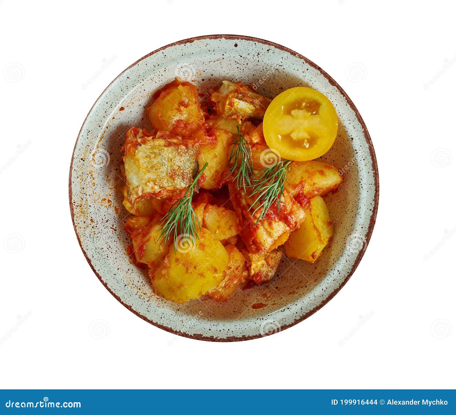 Italian Baccala con patate stock photo. Image of dinner 199916444