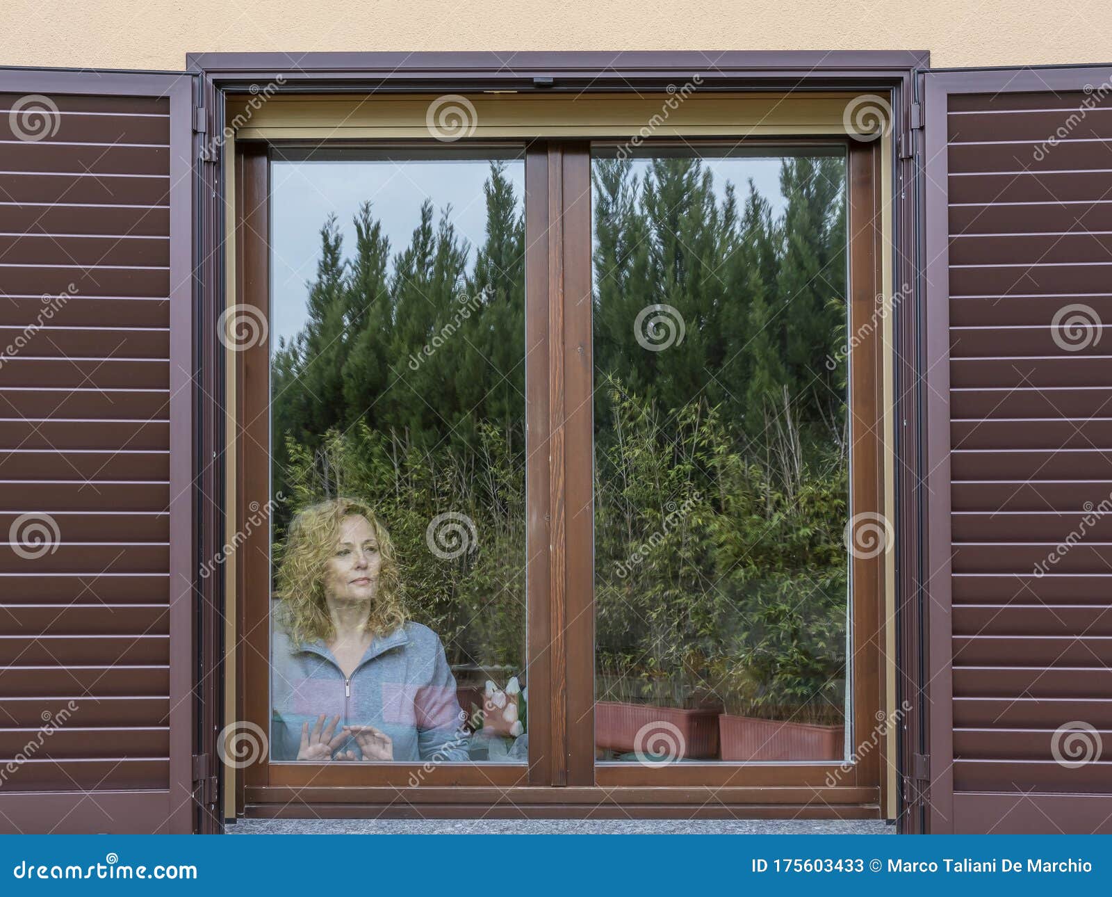 An Italian Blonde Woman Forced To Stay Indoors because of Coronavirus ...