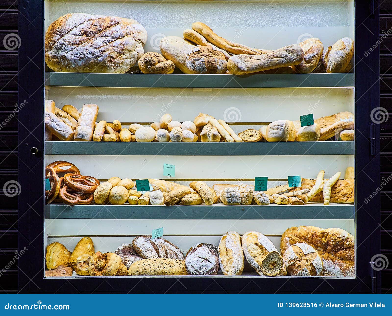 Italian Breads in a Store Front of a Bakery Editorial Photo Image of
