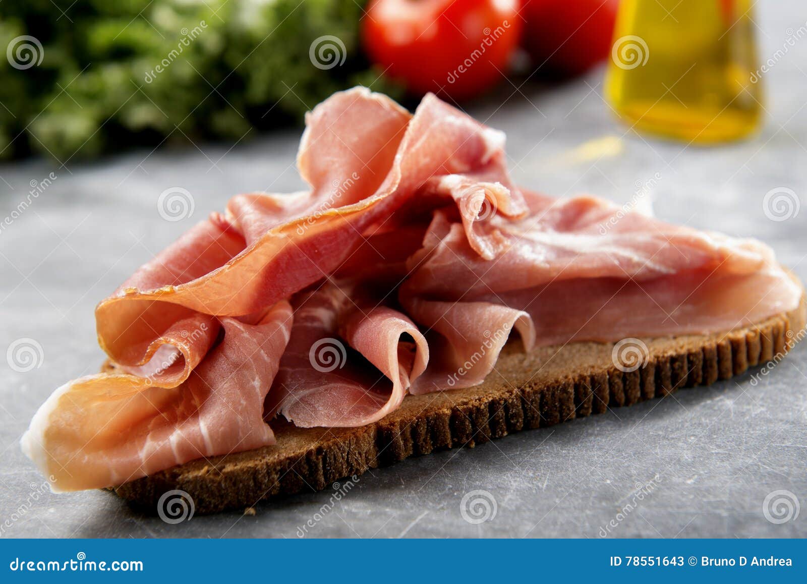 Italian Bruschetta with Parma Ham Stock Image Image of breakfast