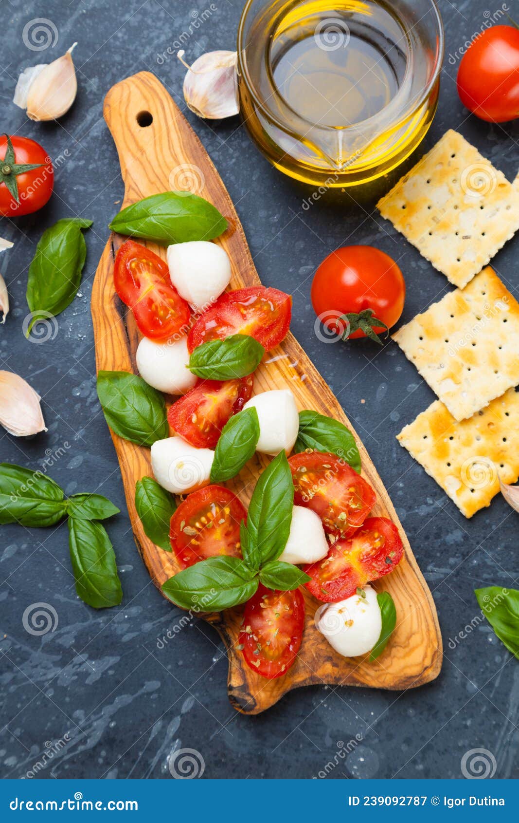 Italian Caprese Salad with Mozzarella Cheese Stock Image - Image of ...