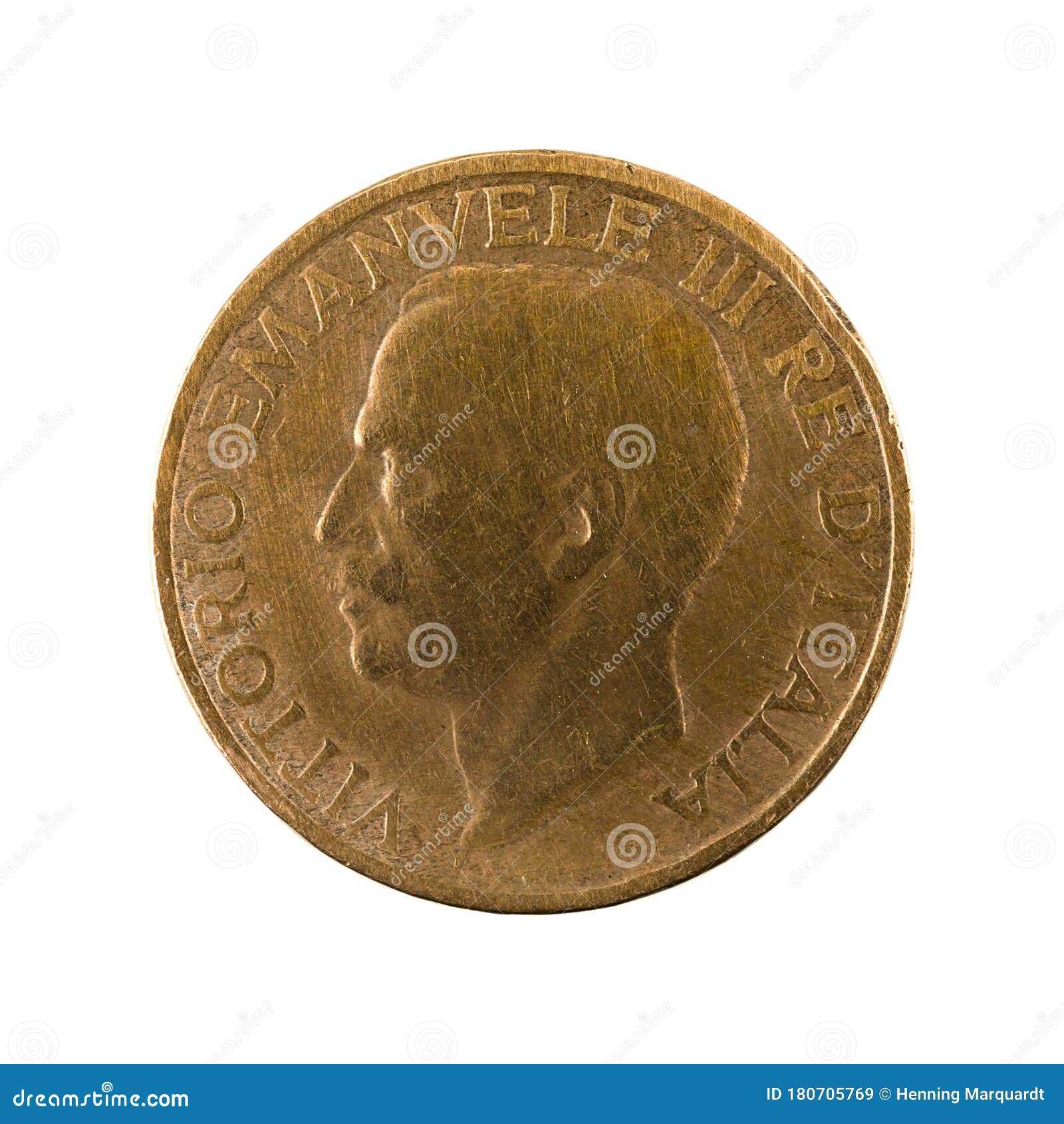 10 italian centesimi coin 1931 reverse  on white background