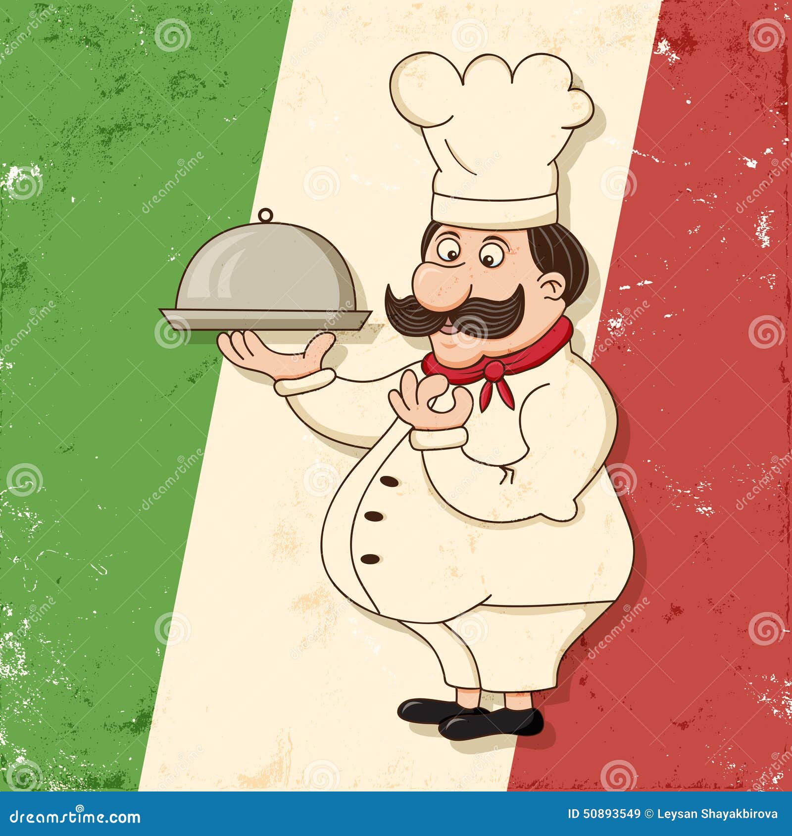Italian chef stock vector. Illustration of happy, chef 50893549