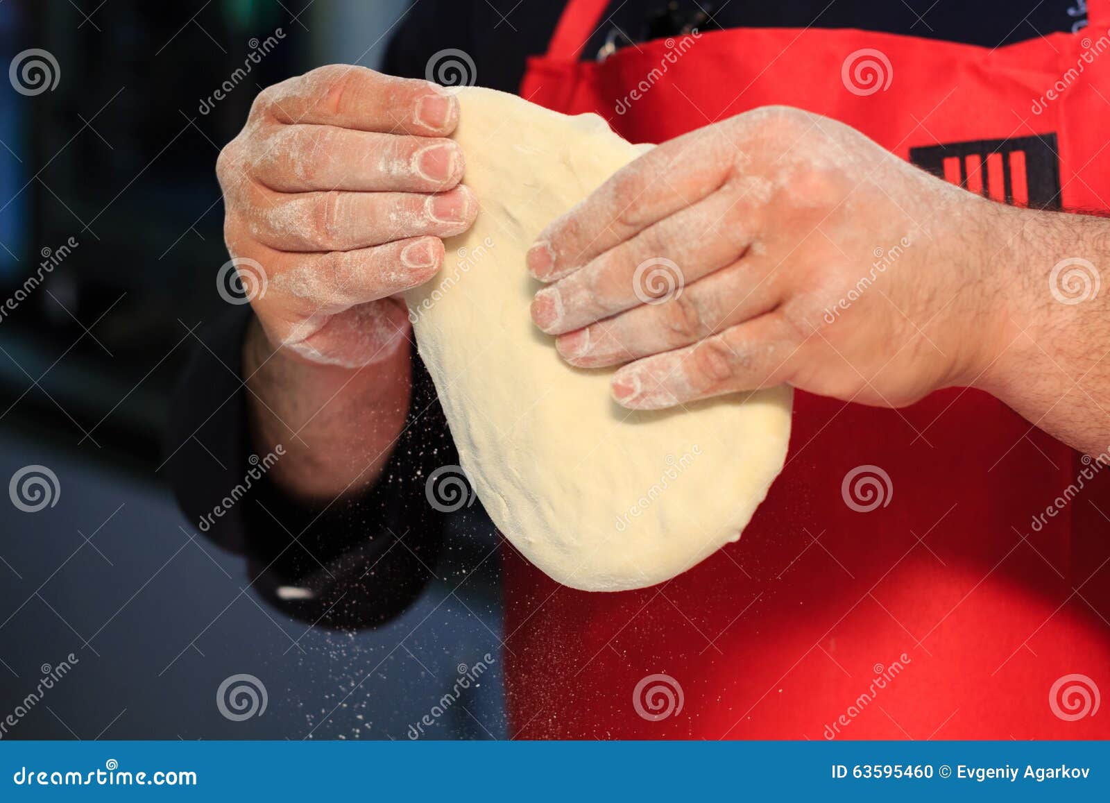 Italian Chef Preparing Pizza Dough Stock Photo Image of cook, basil