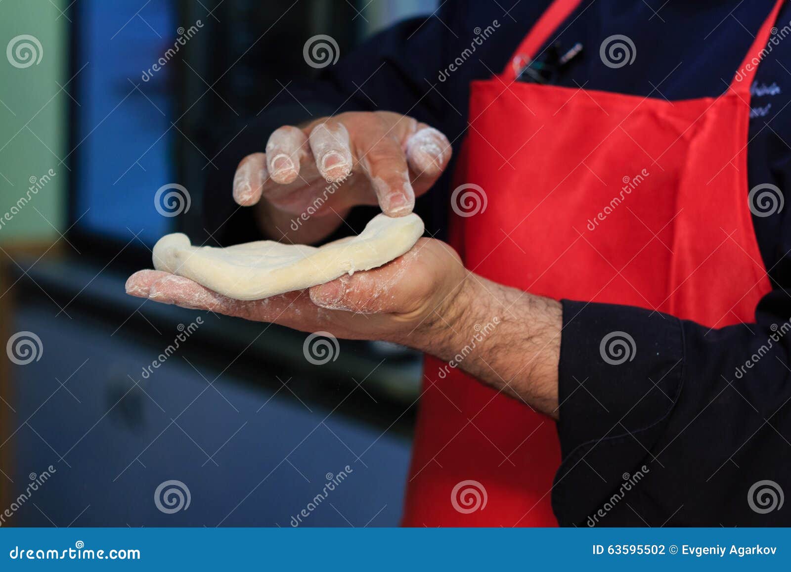 Italian Chef Preparing Pizza Dough Stock Photo Image of bake, bakery