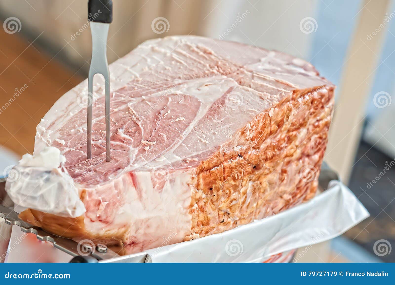 Italian Cooked Ham Ready To Be Sliced. Stock Image Image of ingredient, meat 79727179