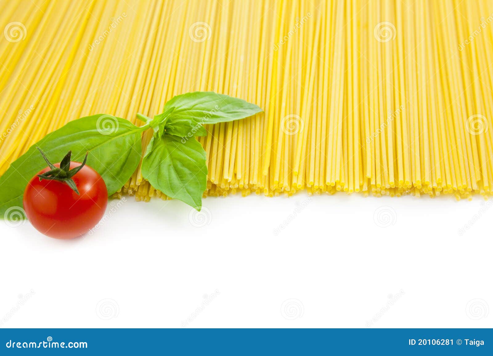 Italian Cooking /spaghetti with Tomatoes and Basil Stock Image Image