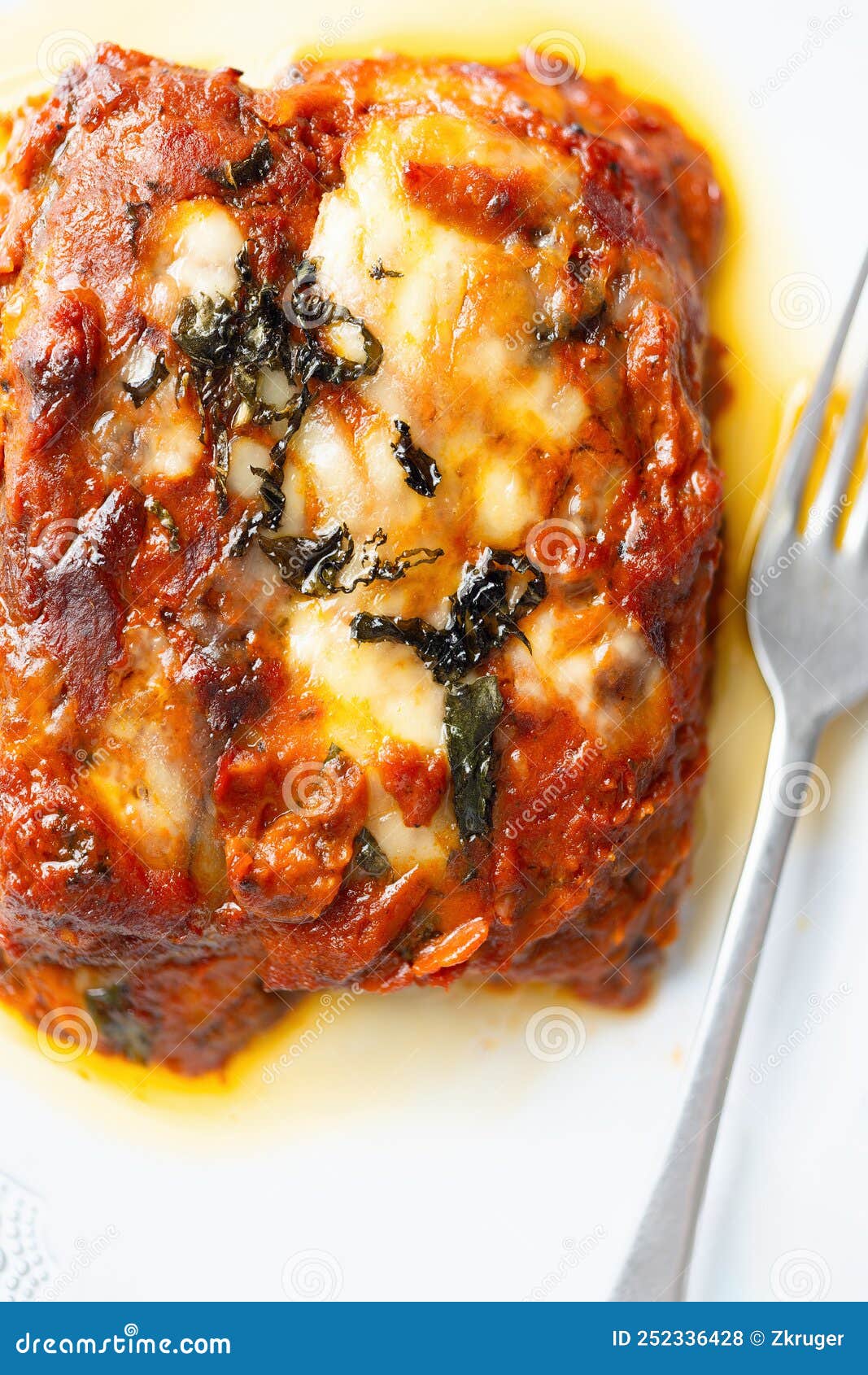 Italian Eggplant Parmigiana Stock Photo Image of color, unhealthy