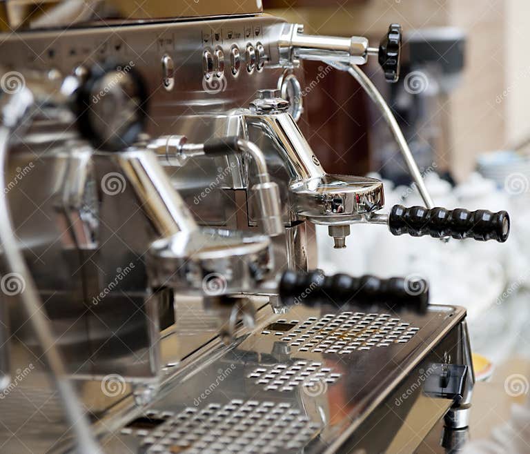 Italian espresso machine stock image. Image of cafe, stainless 9489047