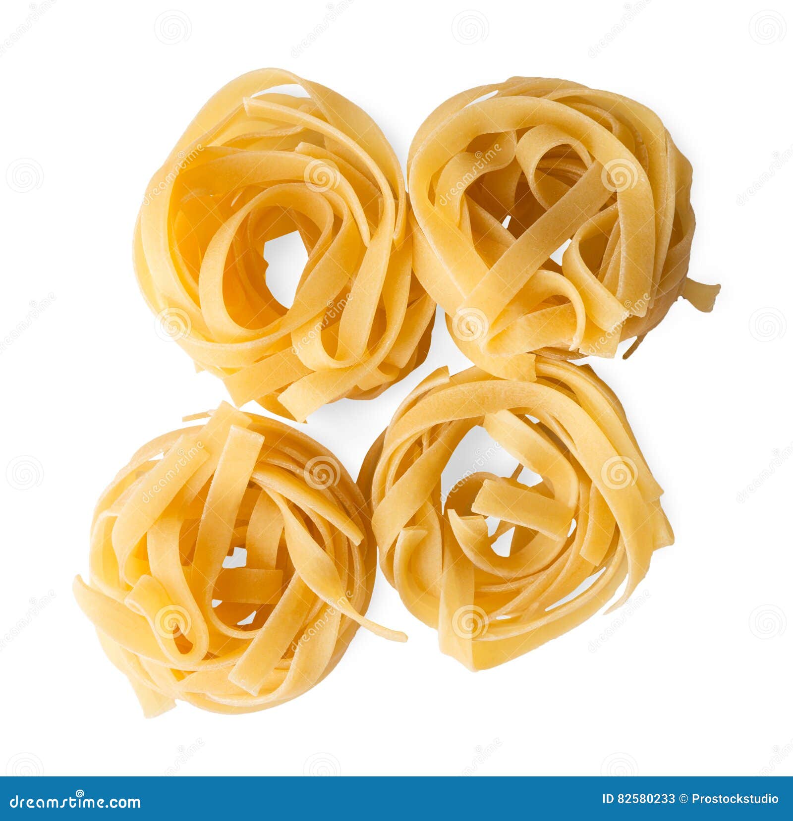 Italian Fettuccine Or Tagliatelle Pasta Nests Isolated On ...