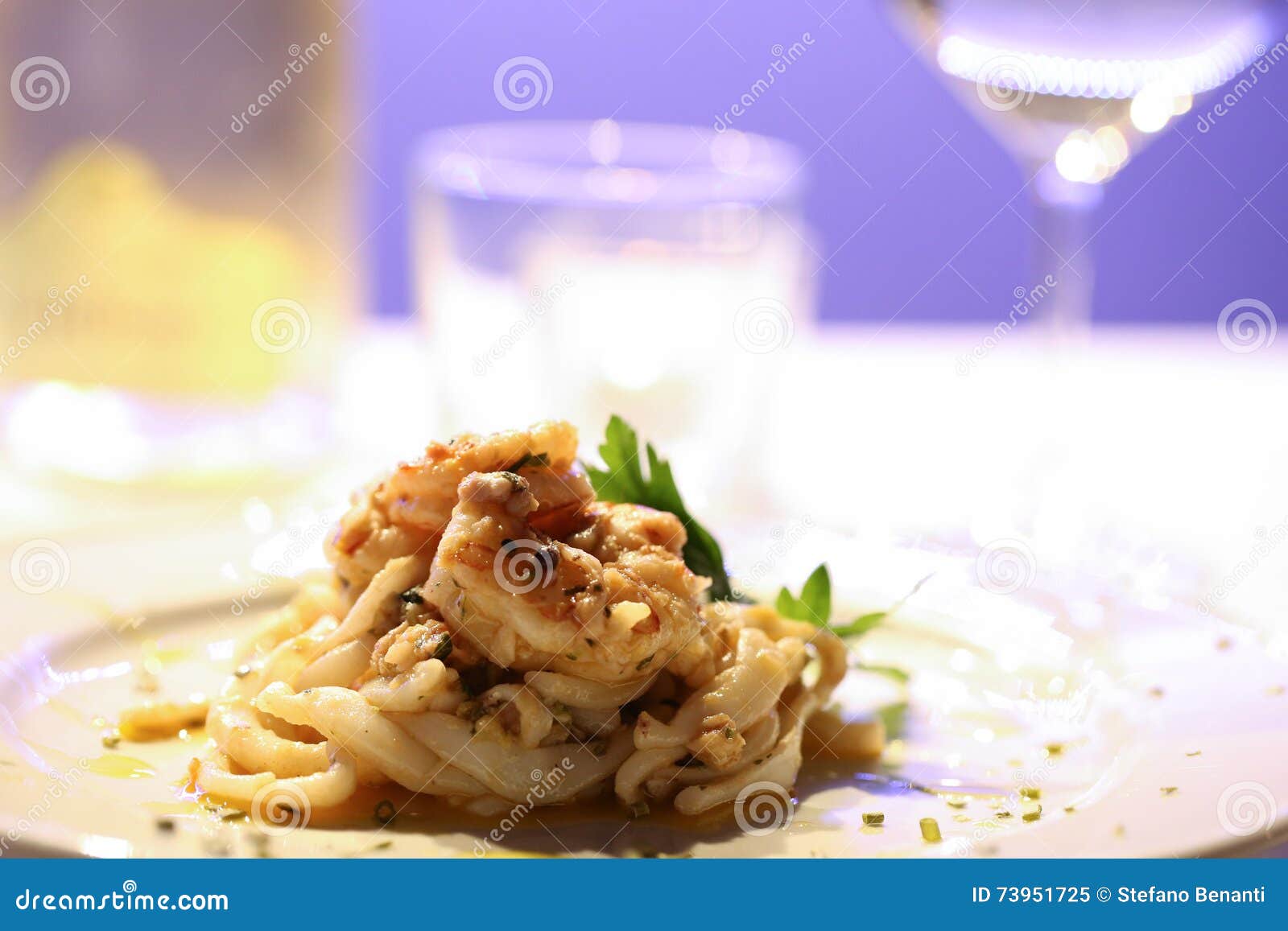 Italian fish pasta stock image. Image of yummy, fish 73951725