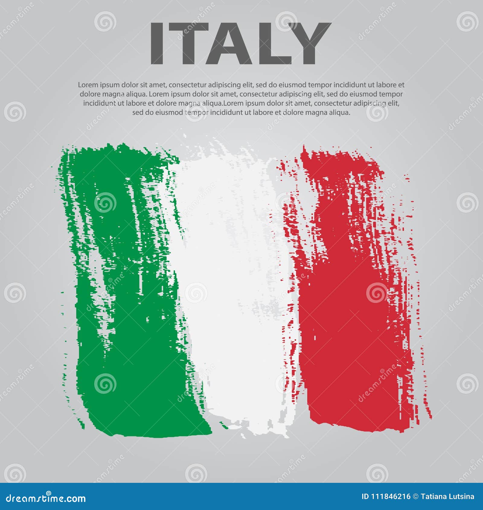 Italian Flag. Flag of Italy, Brush Stroke Background. Stock Vector ...