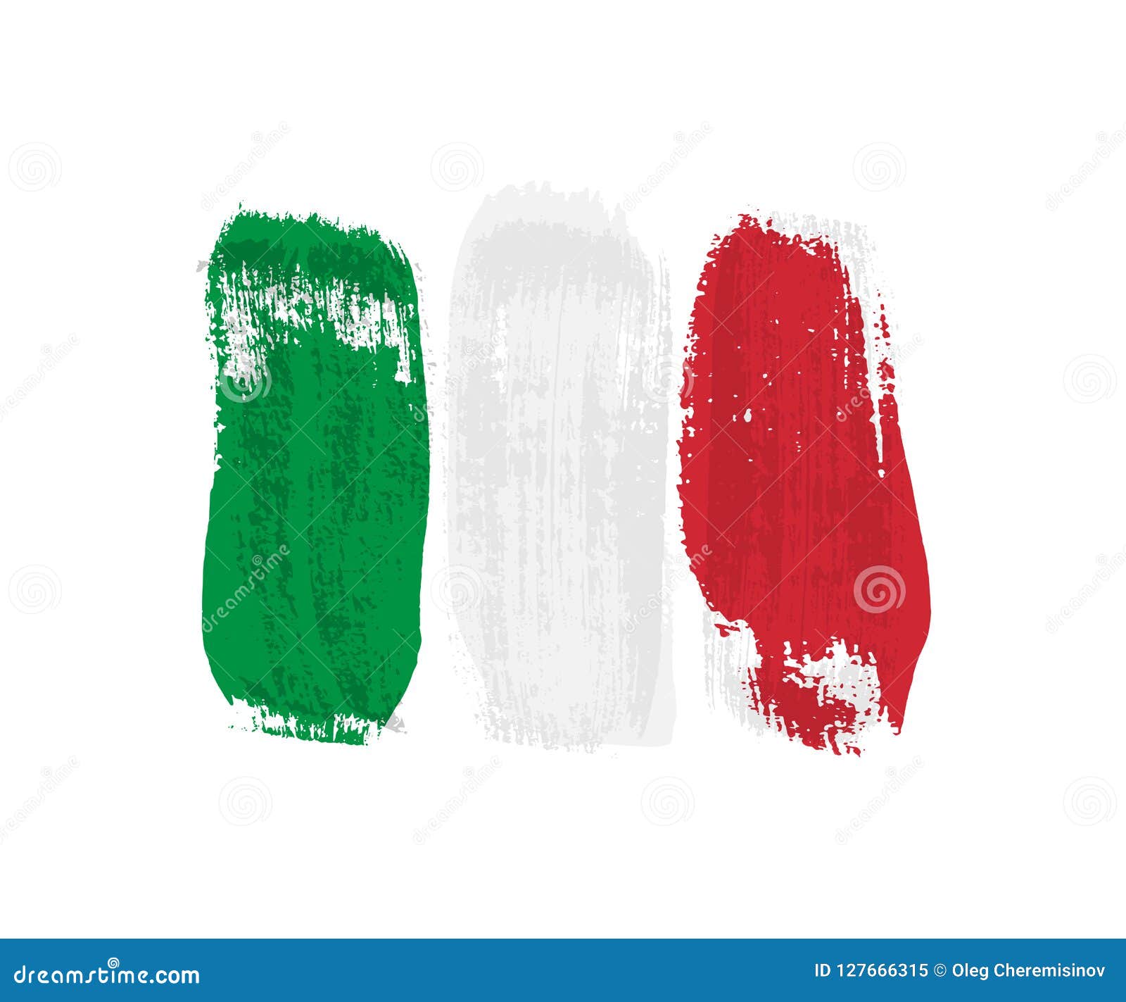 Italian Flag Made of Brush Strokes. Vector Grunge Flag of Italy ...