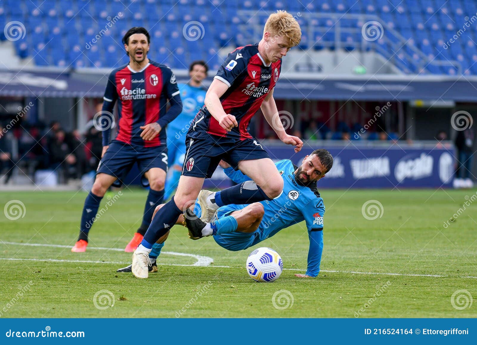 Jerdy Schouten Bolonha Retrato Durante Futebol Italiano Série Jogo