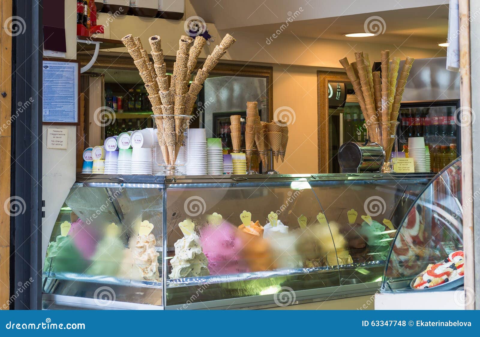 Italian ice cream bar stock photo. Image of choose, rich 63347748
