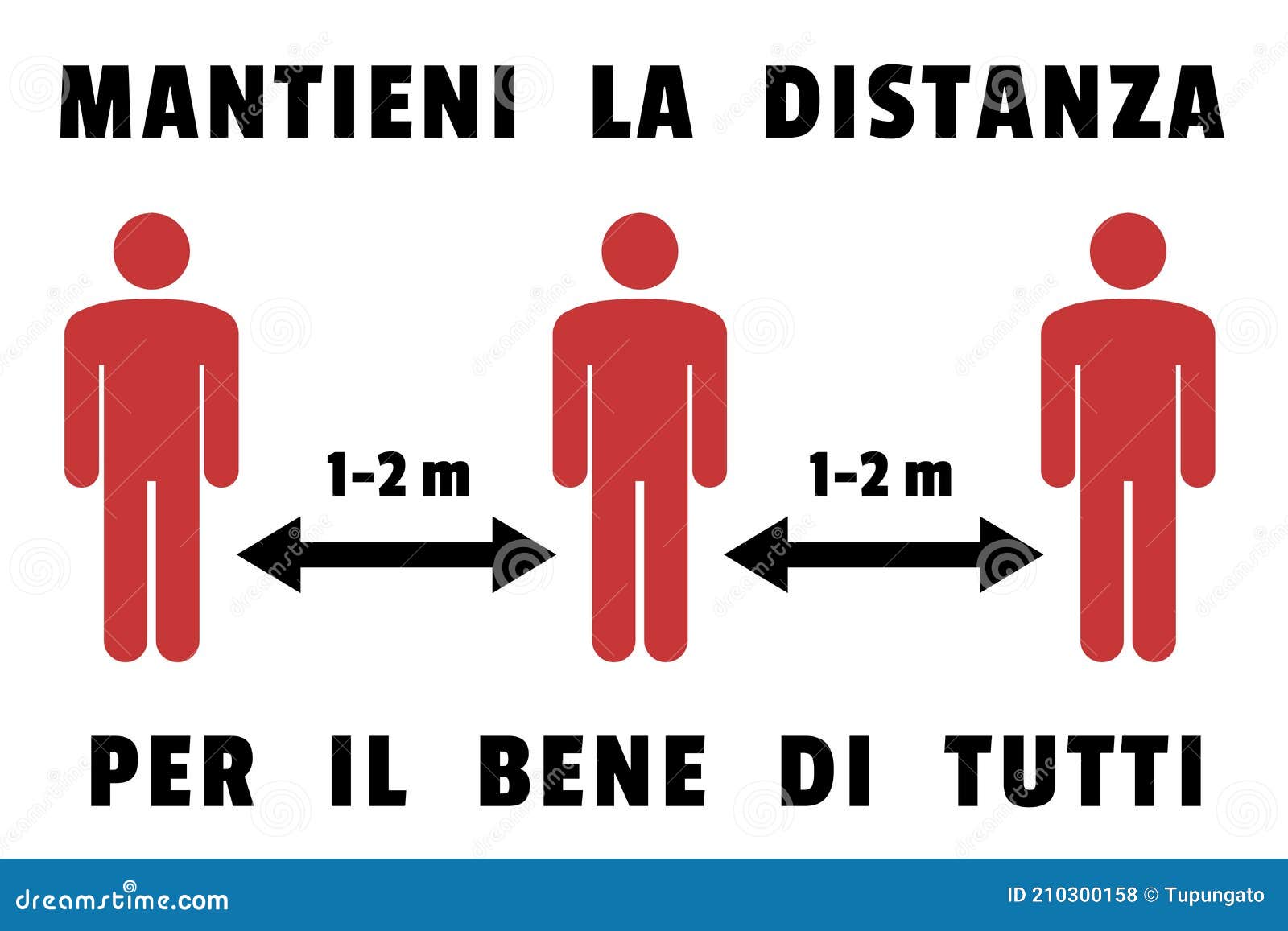 italian language social distancing sign