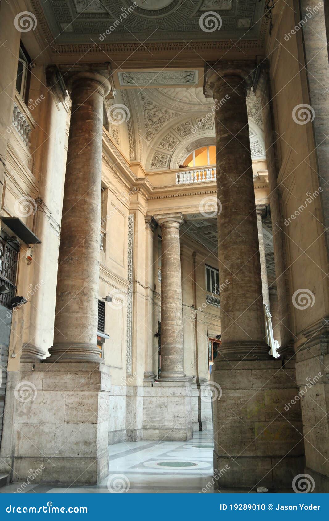 Italian Marble Columns. Interior image of itailian marble columns in Naples.