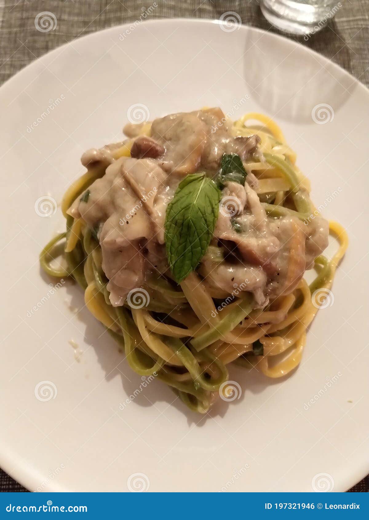 italian paglia e fieno fettuccine with porcini mushrooms